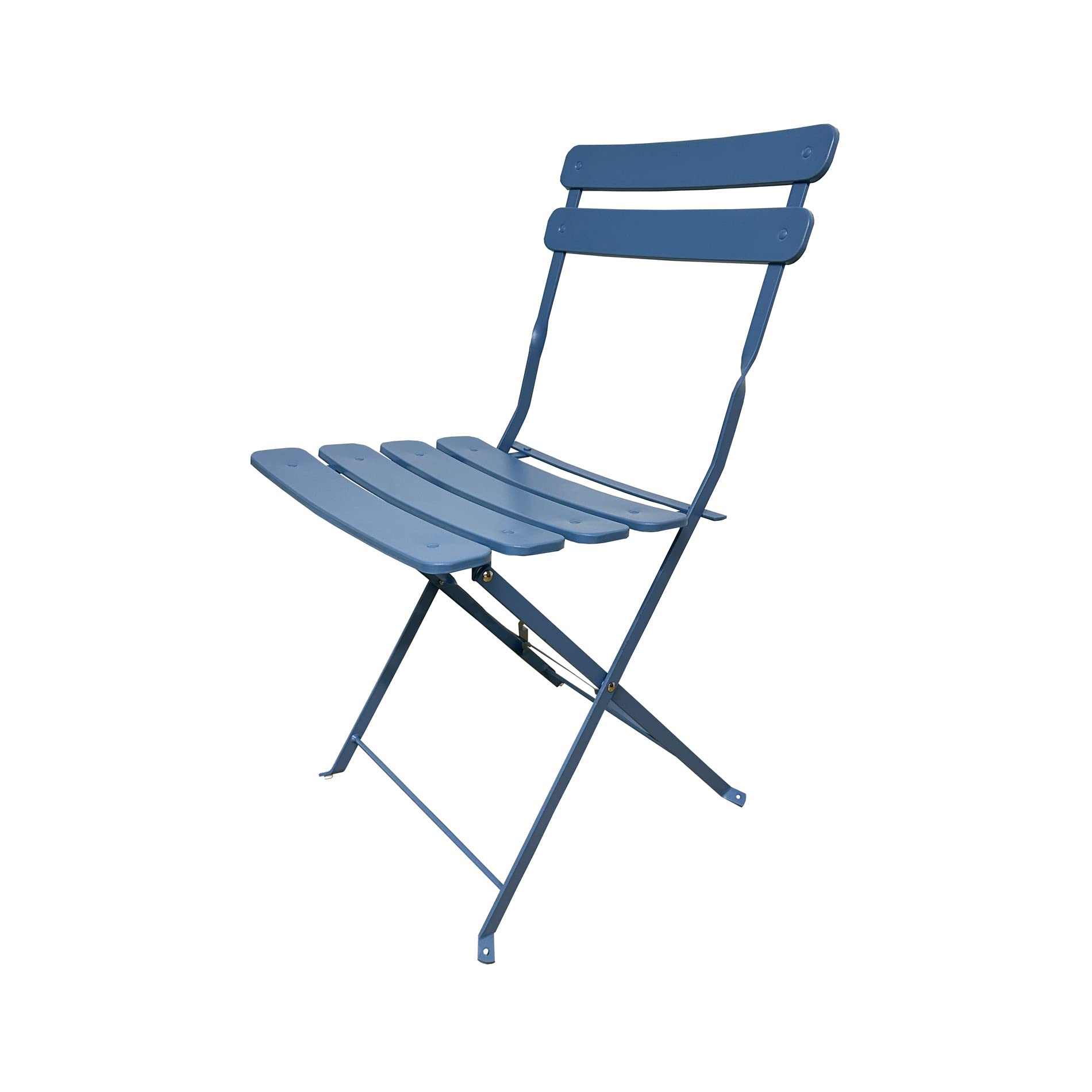 Rebecca Mobili Set Bistro Tavolino con 2 Sedie da Balcone Azzurro Acciaio Antiruggine 71x60x60 cm