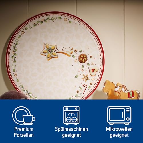 Villeroy & Boch Winter Bakery Delight Frühstücksteller Sternschnuppe, 21,5 cm, Premium Porzellan, Weiß/Rot/Beige – Ansicht 2