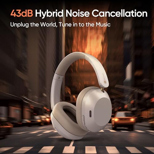 Image of realme TechLife Studio H1 Over The Ear Over Ear Wireless Headphone with 70Hours Playtime 360 Spatial Audio, 40mm Drivers, 80ms Superlow Latency, 43 dB Adaptive ANC-White