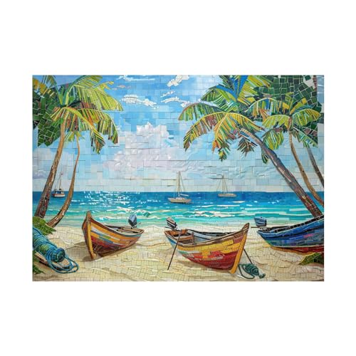 Tableau abstrait paysage marin en toile non tissée 70x100cm