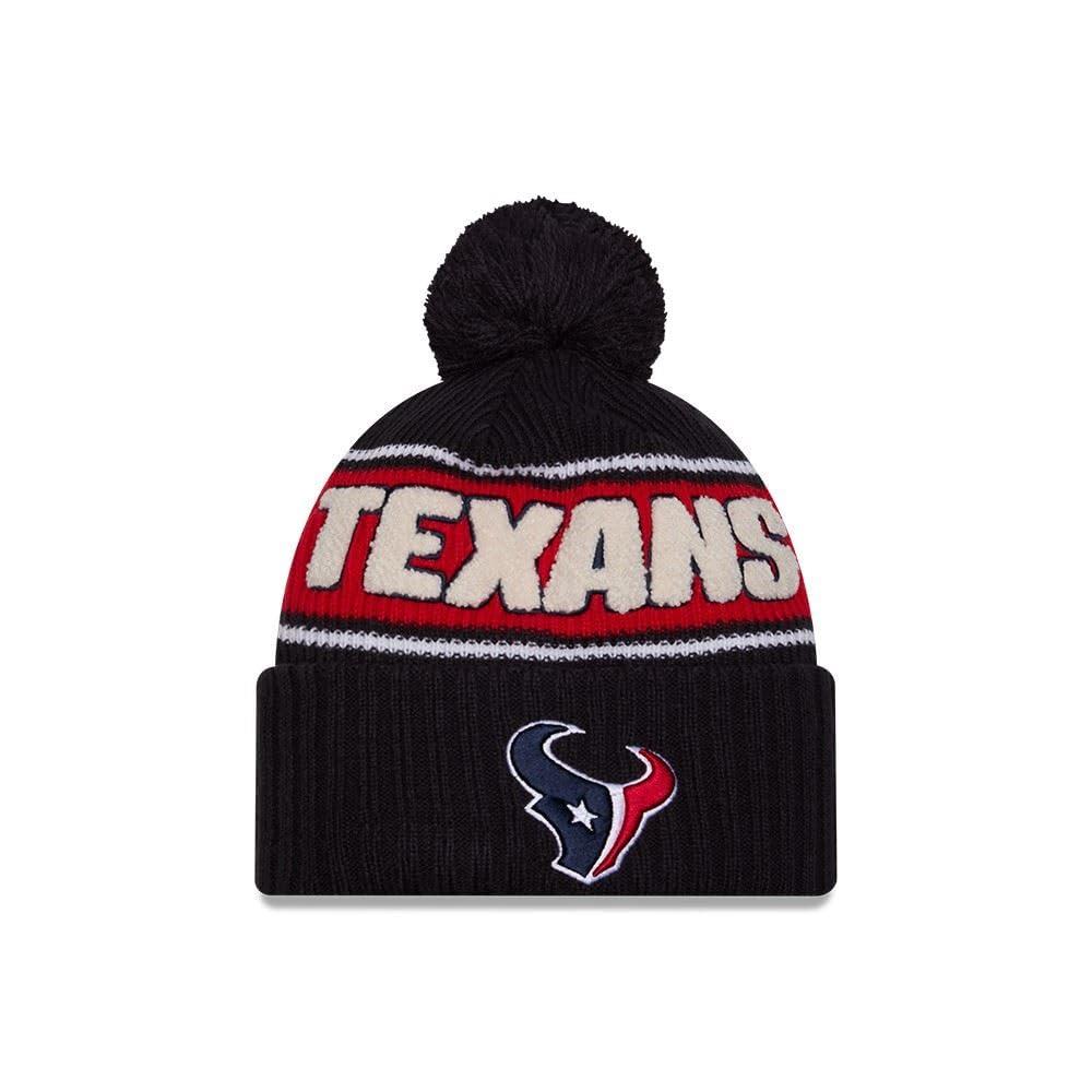 New Era Houston Texans NFL 2024 Sideline Sport Knit Blue Bobble Hat