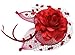 Coolwife Womens Fascinator Veil Flower Cocktail Tea Party Headwear (Red)