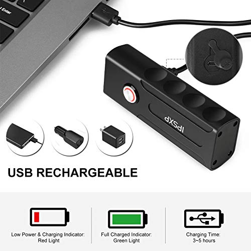 IPSXP Lumiere Velo,Autonomie des Phares 20+ Heures Lampe Velo LED Puissantes,USB Rechargeable Avant & Arrière,Étanche IPX5,Plusieurs Modes,Phare de Vélo pour Cyclysme VTT, VTC, Bicyclette, etc - Image 4