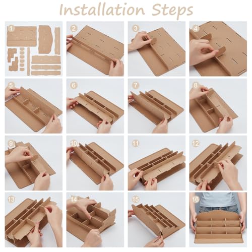 Image of PH PandaHall 3 Tier Wooden Paint Storage Rack Model Paint Organizer Density Board Miniature Paint Holder Ink Display Rack Spice Shelf for Home Studio School Essencial Oil Organizer 12x8.6x5.9 Inches