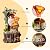 Kalona Gnome Outdoor Waterfall Fountain with LED Lights, Resin Tree Stump Waterfall Fountain for Patio Balcony Yard, 21" Tall Garden Water Feature 25007