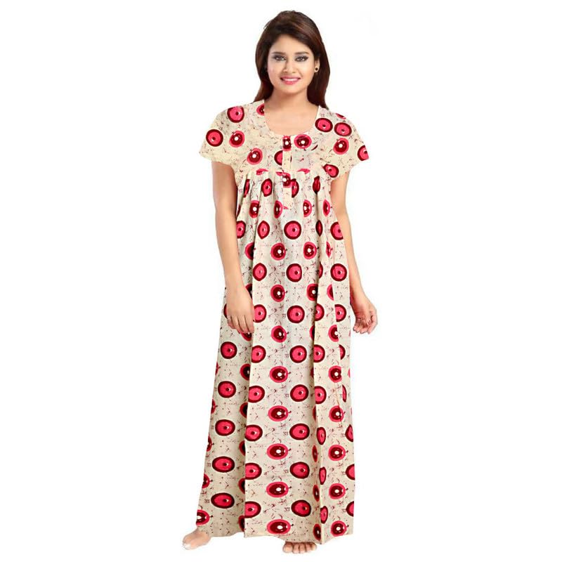 Image of jwf Women Casual Wear Printed Cotton Multicolor Free Size Nighty /Night Gown Combo 04