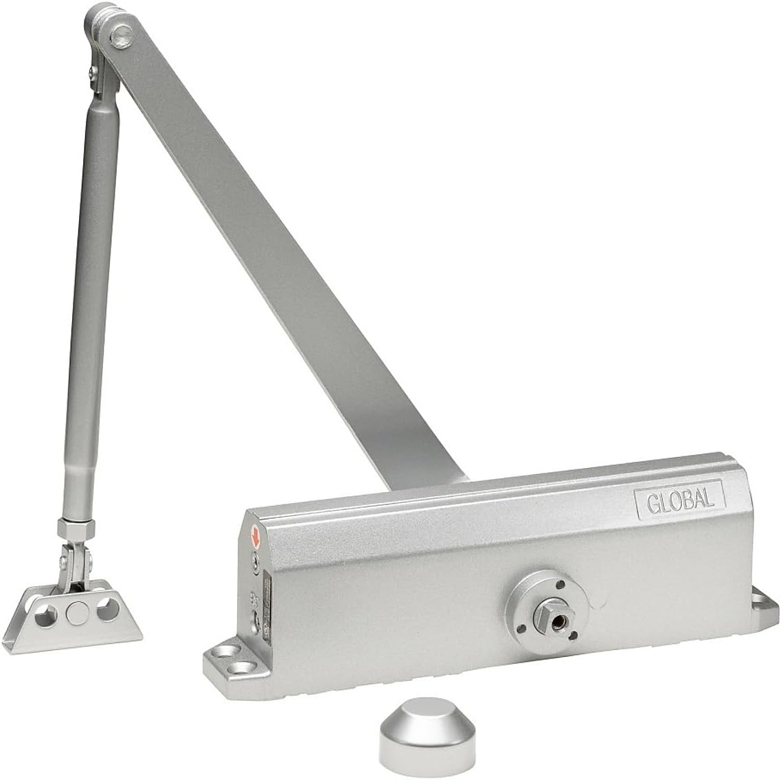 Compact Commercial Door Closer in Aluminum with Adjustable Spring Tension - Sizes 1-4