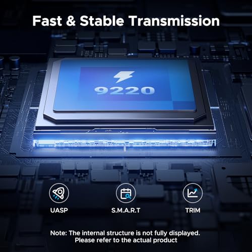 UGREEN 20Gbps M.2 NVMe SATA SSD Enclosure, 8TB USB C External NVMe M.2 Enclosure Compatible with USB 3.2 Gen2*2 Support UASP Trim for M/B+M Key SSD in Size of 2230/2242/2260/2280 - Image 7