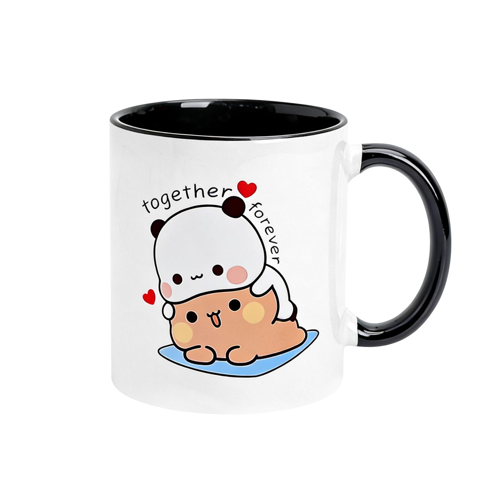 Kubek estetyczny dla Bubu Dudu 330 ml, ceramiczny kubek dla Dudu Bubu, uroczy kubek na herbatę i kawę, niedźwiedź i panda, zabawne kubki, zabawne kubki kawowe jako najlepszy prezent