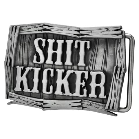 Buckle Rage Adult Men's Shit Kicker Metal Novelty Cowboy Rodeo Belt Buckle Silver Cover