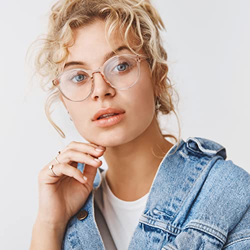 Cyxus 2023 Round Blue Light Glasses For Women Fashion Computer Blue Blocking Glasses Tr90 Frame Anti Glare And Eye Strain #TOP2
