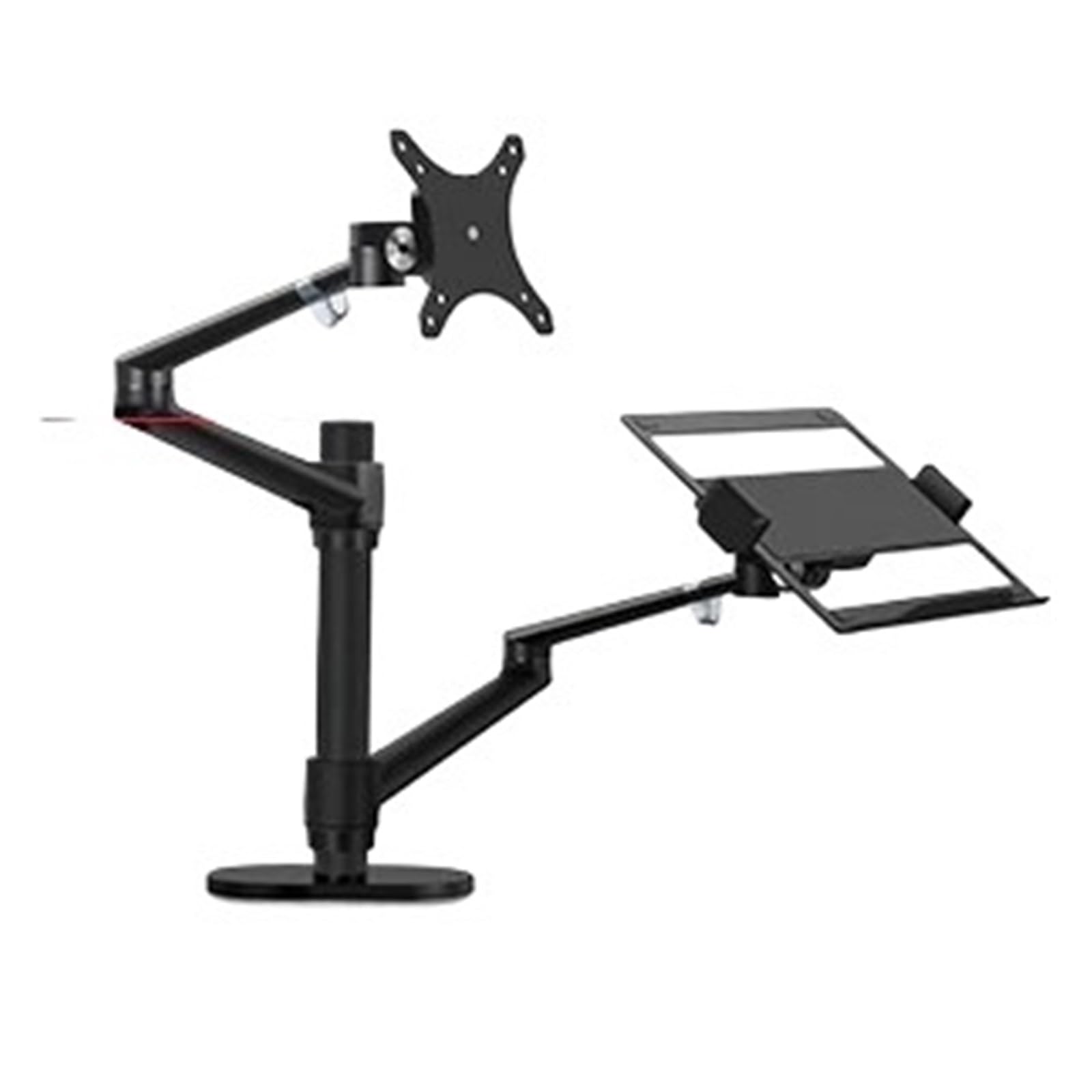 Support ordinateur portable 17 pouces et socle ecran 32 bras alu mât long
