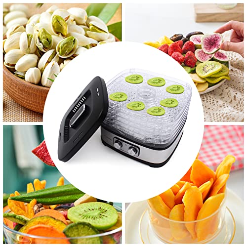 Dörrautomat mit Temperaturregler Edelstahl Dörrgerät für Lebensmittel Fleisch Früchte Gemüse mit herausnehmbar 5 transparente Tabletts Food Dehydrator, 5 Etagen/240W – Bild 5