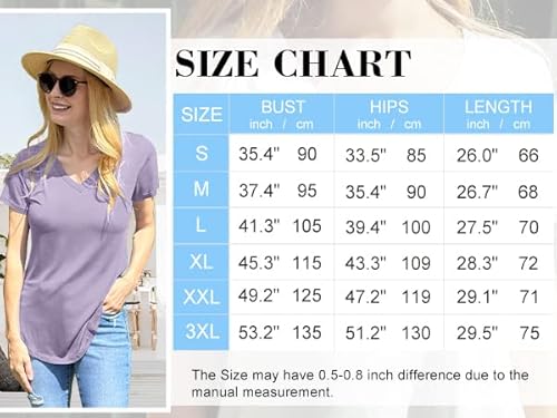 White Tshirts For Women Soft Comfy V Neck Breathable Plus Size Tops 3Xl #TOP6