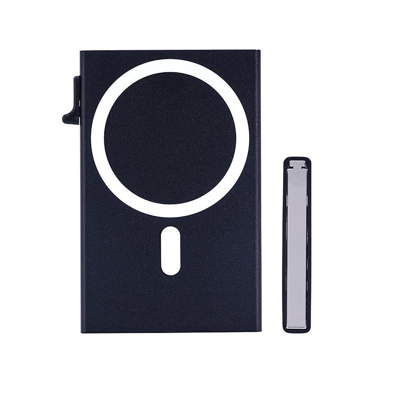 Minimalist RFID Blocking Card Holder Wallet, Slim Aluminum Design with Quick Access Pull Tab (Black, Brown, Gold, Red, Blue, White)