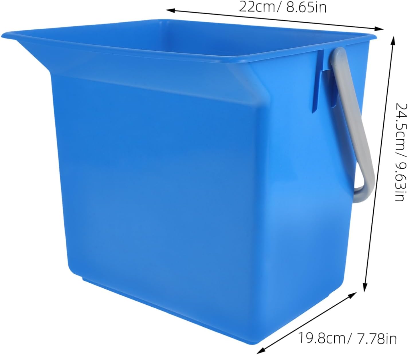 Cabilock Multi-use Plastic Utility Bucket with Spout and Handle for Efficient Car Trash Cleaning Large Rectangular Design for Storage and Transport