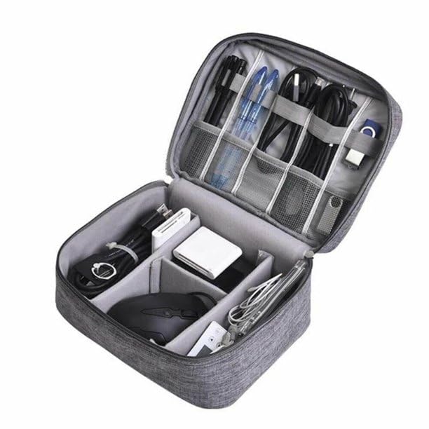 Boriva Electronics Travel Organizer Storage Bag Waterproof Carrying Case - Cable Organizer Electronics Accessories Cases for iPad Mini Cables Phone Chargers Adapter USB and More-image-29