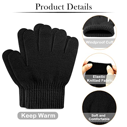 ONESING 6 Pair Baby Gloves Toddler Gloves Toddler Winter Gloves Kids Gloves Winter Stretchy Knit Gloves for Kids Boys Girls2