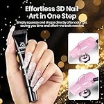 Beetles 3D Gel Nail Art, 1Pcs 15ml Sculpting Gel 3 in 1 Clear No Wipe Nail Polish Rhinestone Art Glue for Nail Gems Diamond Jewelry U V LED Lamp Needed DIY Home Salon Christmas Nails Gifts for Women - Image 3