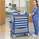 200 Behälter Medikamentenwagen mit Mülleimer und Diagrammständer, mobiler Pillenschrank für Klinik, Pflegezentrum, tägliche Patientenverwaltung, doppelseitiger Zug, 1 Stück (L x B x H) 86,4 x 53,3 x