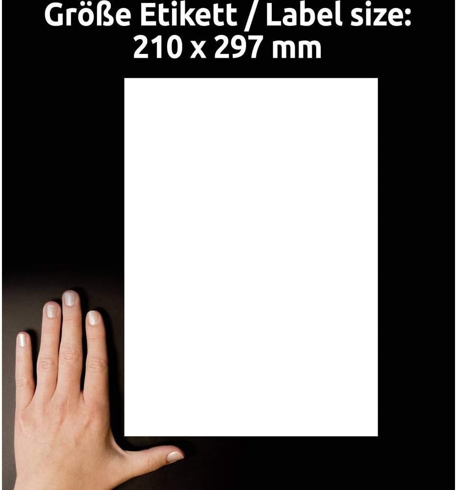 Avery Zweckform 6125 Labels 297x210 mm for Inkjet Laser Copy 10 Sheets