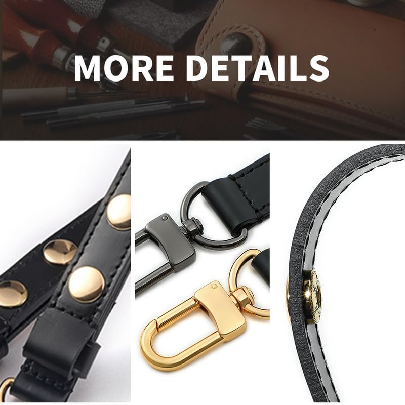 Bag Strap 3 Gears of Adjustable Length Purse Straps Replacement Crossbody Leather Strap for Handbags Silver Clasp Apricot