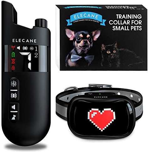 Mini Training Collar for Small Dogs 5-15lbs – Rechargeable Pet Obedience Trainer with Remote Control – Waterproof, 1000-Foot Range – Beeping Sound & Vibration Mode – 6 to 26-Inch Adjustable Strap