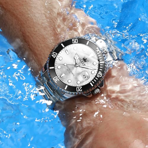 Image of OLEVS Watches for Men Quartz Fashion Business Waterproof Analog Stainless Date Week Diamond Luminous Mens Watch