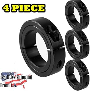 1/2" Bore Single Split Shaft Collar Black Oxide Set Screw Style (4 PCS)