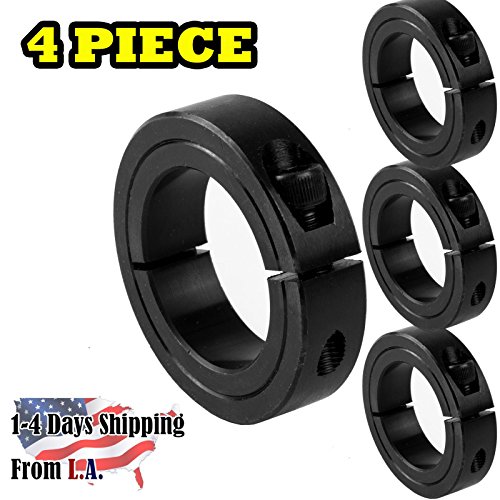 1/2" Bore Single Split Shaft Collar Black Oxide Set Screw Style (4 PCS)