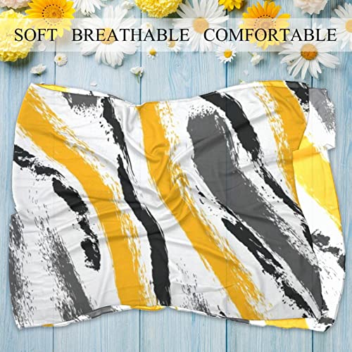 Ligtweight Silk Scarf Thin Long Scarf Shawl Wrap Sunscreen Shawls For Women Grunge Brush Tribal Pattern Yellow Grey Black #TOP2