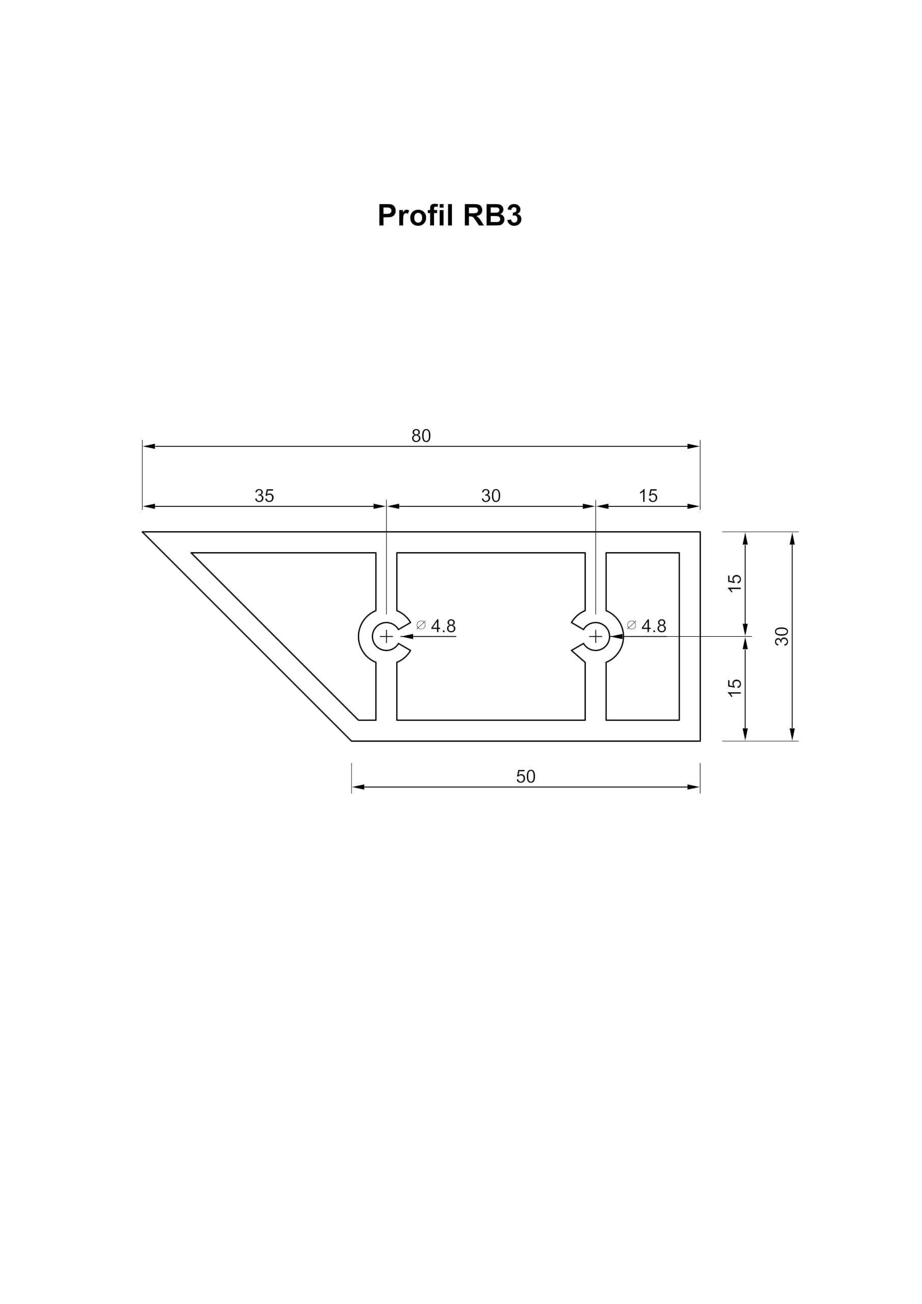 Perfil de aluminio 80 x 30 mm x 2 m, perfil de refuerzo para mesas y encimeras, perfil hueco robusto para muebles y proyectos versátiles