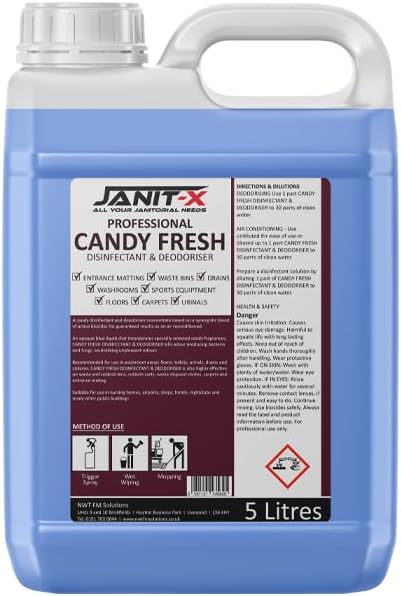 Janit-X Candy Fresh Disinfectant & Deodoriser 5 Litre (without pump, 2 Bottles)