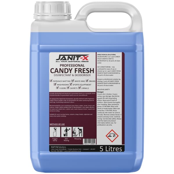 Janit-X Candy Fresh Disinfectant & Deodoriser 5 Litre (without pump, 2 Bottles)
