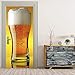 BXZGDJY 3D Pegatinas Decorativas De Puerta Vista De Renovación De Puerta Pared Impermeable Autoadhesivo Removible Vinilo Wallpaper [Clase De Eficiencia Energética A] Cerveza Bebida 77X200Cm