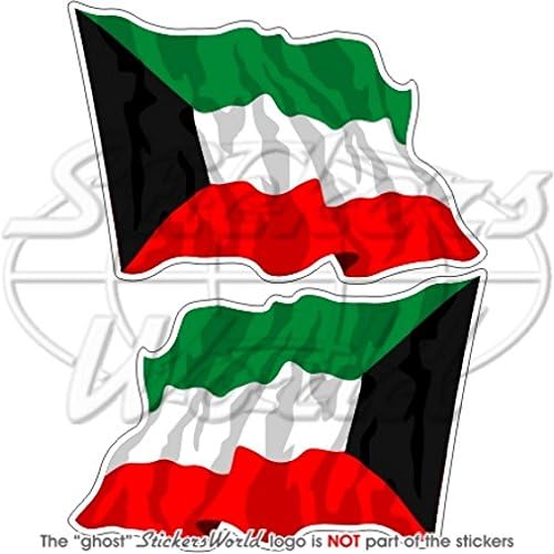 KUWAIT Kuwaiti Waving Flag Kuwaitian 4,7" (120mm) Vinyl
