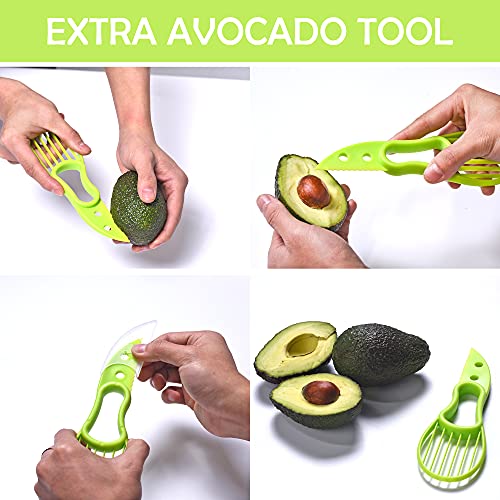 Finnhomy Mortar And Pestle Set - 6.2 Inch 2 Cup Capacity Authentic Mexican Mortar Molcajete Mortar And Pestle With Garlic Peeler & Spatula & Avocado Slicer & Cleaning Brush, Matt Black #TOP3