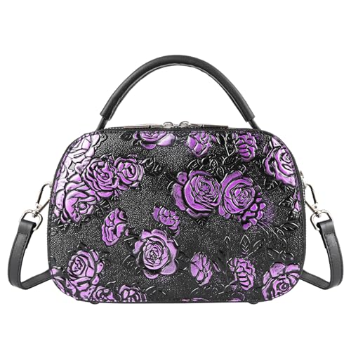 Sac à main en cuir véritable peint à la main : l'élégance artisanale rétro pour femme