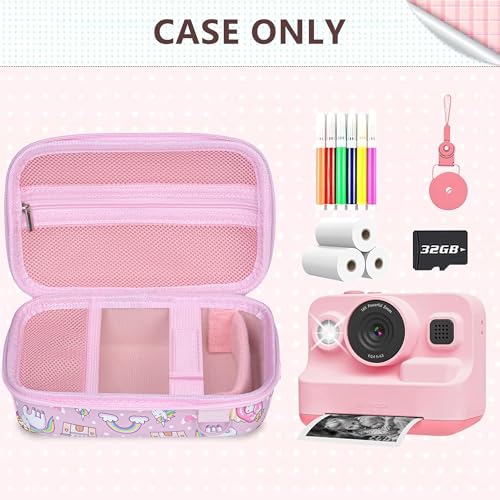 Image of Leayjeen Kids Camera Case Compatible with Dylanto /GKTZ /HiMont /CAMCLID /ESOXOFFORE Kids Instant Print Camera,for Film Camera Storage Christmas Gifts and Birthday Gifts for Kids -Pink Unicorn（Case Only）
