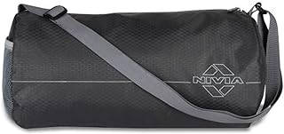 NIVIA Basic Duffle Polyester Bag for Men & Women, Gym Bags, Adjustable Shoulder Strap, Side Mesh Pocket, Gym Duffle Bag (B...