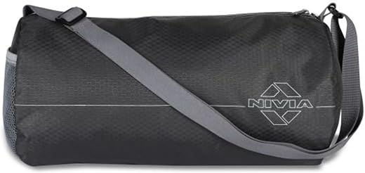 Nivia Basic Polyester Duffle Bag for Men &amp; Women, Side Mesh Pocket, Workout &amp; Training Bag, Suitable for Gym, Fitness, Spo...
