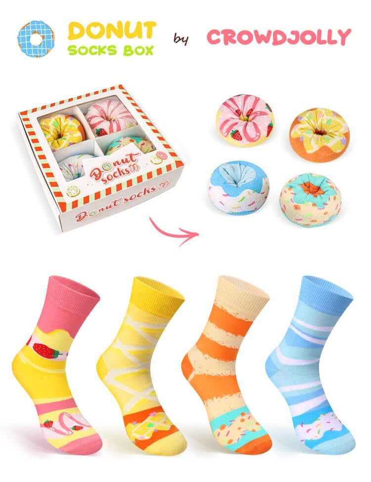 Image of Funny Donut Burger Food Socks Box, Crazy Socks for Women Teen Girls, Birthday Christmas Stocking Stuffers Gag Gifts