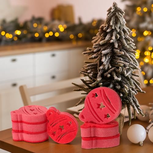 Image of Tioncy 12 Pack Christmas Ball Kitchen Sponges Bulk Dual Sided Scrubber Sponges Dishwashing Kitchen Cleaning Accessories for Household Supplies