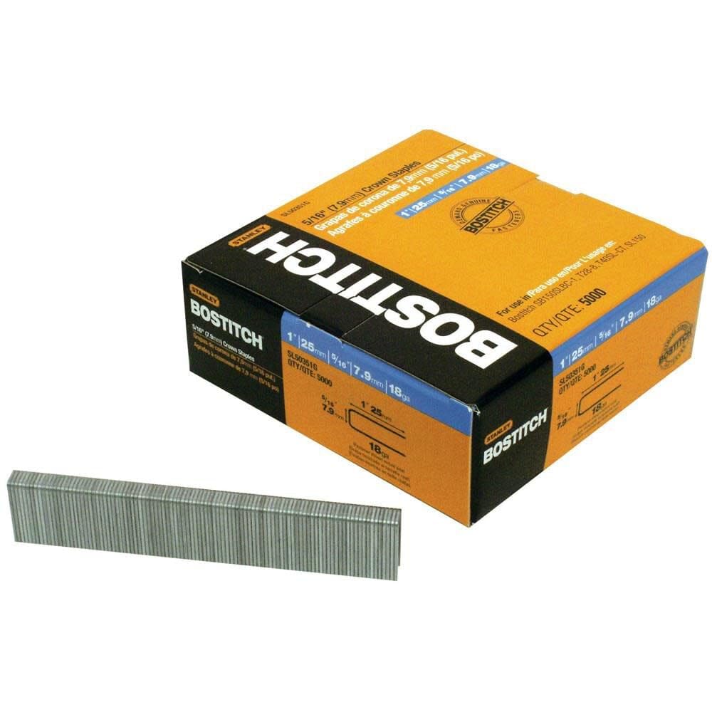 Bostitch 2,5 cm calibre 18 5/16 pour éviter l'éclatement du bois