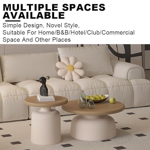 Lot de 2 tables basses gain de place avec table d'appoint assemblage facile - 7
