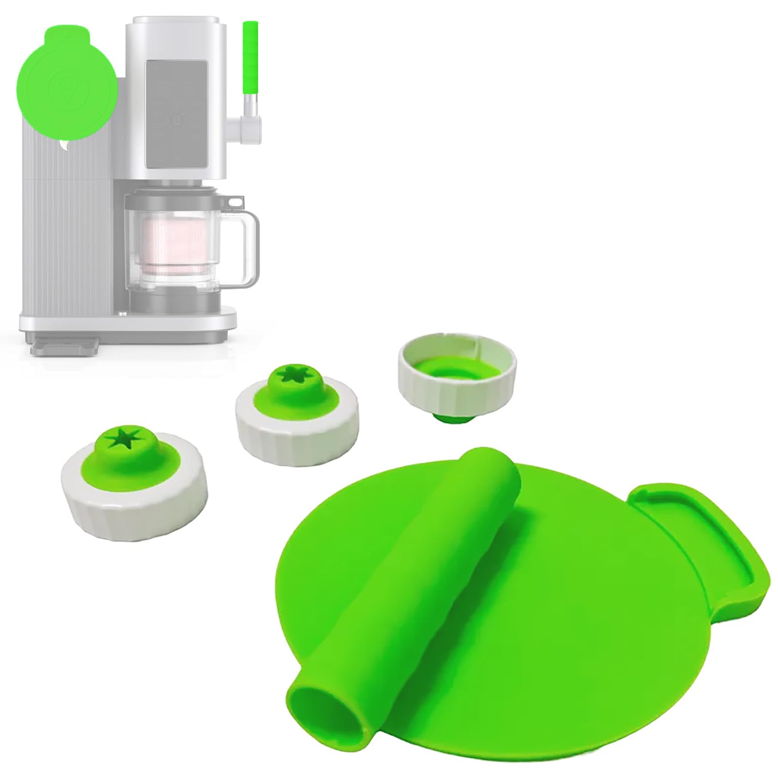 Buse tourbillon pour pots Ninja Creami couvercles buses formées pour machines à crème glacée Ninja tourbillon NC701 NC700 pièces + 1 couvercle de poignée antidérapant + 1 couvercle