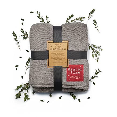 Demdaco Winter Time Family Mega Warm Grey 120 X 60 Polyester Fabric Throw Blanket #TOP4