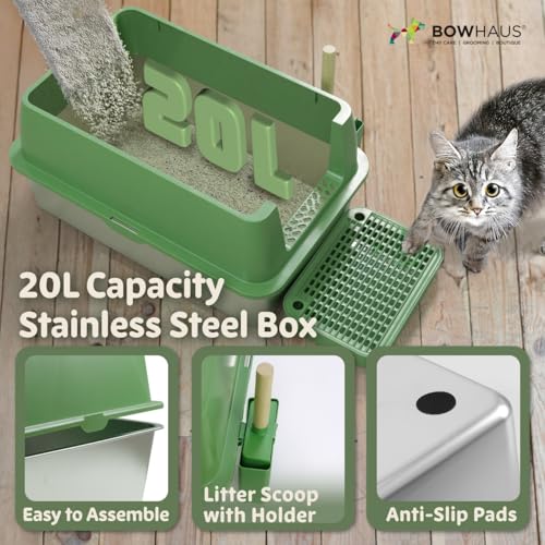 Arenero metálico XL cerrado para gatos BOWHAUS miniatura 5