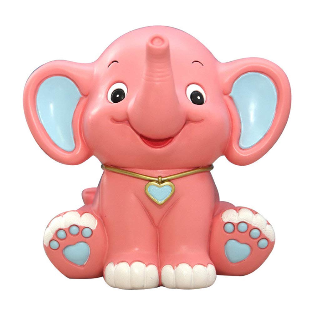 Cadeau couple éléphant rose : statue romantique en résine et tirelire créative de famille