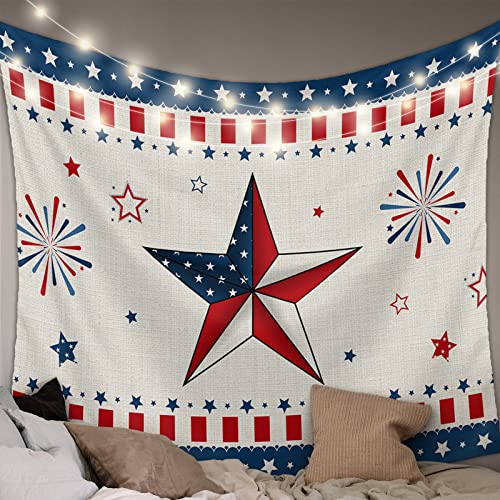Chees D Zone Independence Day Wall Hanging Tapestry,Usa Flag Star Fabric Throw Tapestries,Red Stripe Firework Home Decor For Living Room Bedroom Party Festival Dorm Thin Blue Line 39X59In #TOP12